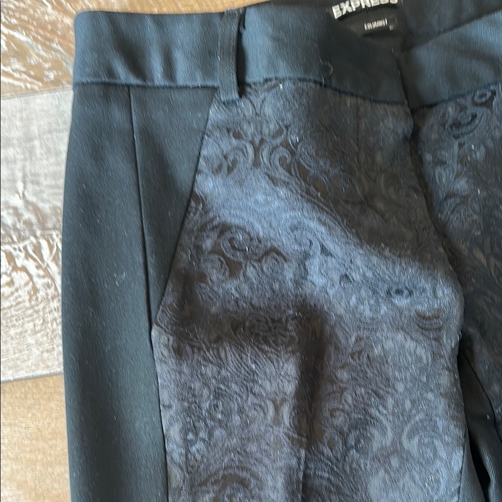Express Black Patterned Pants - image 2